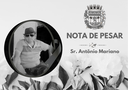 NOTA DE PESAR - Sr. Antônio Mariano (pai do vereador Valdiomar da Silva Brito)
